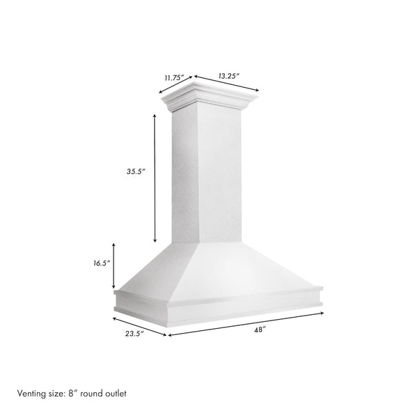 ZLINE 48" Designer Series Wall Mount Range Hood in Fingerprint Resistant Stainless Steel (8656S-48)