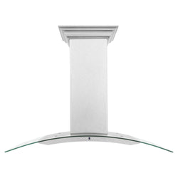 ZLINE 48 in. Convertible Vent Wall Mount Range Hood in Satin Stainless Steel and Glass (8KN4S-48)