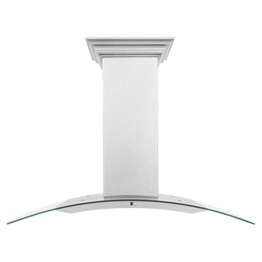 ZLINE 48 in. Convertible Vent Wall Mount Range Hood in Satin Stainless Steel and Glass (8KN4S-48)