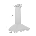 ZLINE 36" Convertible Vent Wall Mount Range Hood in Fingerprint Resistant Stainless Steel (8KL3S-36)