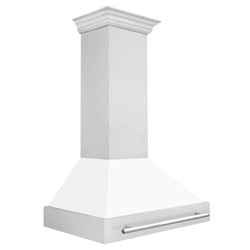 ZLINE 36" Fingerprint Resistant Stainless Steel Range Hood with White Matte Shell (8654SNX-WM36)