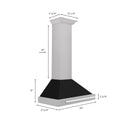 ZLINE 36 in. Convertible Fingerprint Resistant Satin Stainless Steel Range Hood with Black Matte Shell and Stainless Steel Handle (KB4SNX-BLM-36)