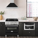 ZLINE 36 in. Convertible Fingerprint Resistant Satin Stainless Steel Range Hood with Black Matte Shell and Stainless Steel Handle (KB4SNX-BLM-36)