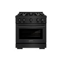 ZLINE 30 in. 4.2 cu. ft. Select Dual Fuel Range with 4 Burner Gas Cooktop and Electric Convection Oven in Black Stainless Steel (HDRB-30)