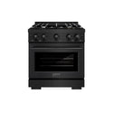 ZLINE 30 in. 4.2 cu. ft. Select Dual Fuel Range with 4 Burner Gas Cooktop and Electric Convection Oven in Black Stainless Steel, Open Box-Great Condition