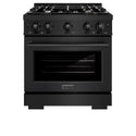 ZLINE 30 in. 4.2 cu. ft. Select Dual Fuel Range with 4 Burner Gas Cooktop and Electric Convection Oven in Black Stainless Steel, Open Box-Great Condition