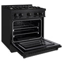 ZLINE 30 in. 4.2 cu. ft. Select Dual Fuel Range with 4 Burner Gas Cooktop and Electric Convection Oven in Black Stainless Steel, Open Box-Great Condition