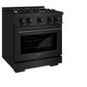 ZLINE 30 in. 4.2 cu. ft. Select Dual Fuel Range with 4 Burner Gas Cooktop and Electric Convection Oven in Black Stainless Steel (HDRB-30)