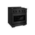 ZLINE 30 in. 4.2 cu. ft. Select Gas Range with Convection Gas Oven in Black Stainless Steel with 4 Brass Burners, Open Box-Great Condition