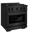 ZLINE 30 in. 4.2 cu. ft. Select Gas Range with Convection Gas Oven in Black Stainless Steel with 4 Brass Burners, Open Box-Great Condition