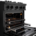 ZLINE 30 in. 4.2 cu. ft. Select Gas Range with Convection Gas Oven in Black Stainless Steel with 4 Brass Burners, Open Box-Great Condition