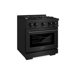 ZLINE 30 in. 4.2 cu. ft. Select Gas Range with 4 Burner Cooktop and Convection Gas Oven in Black Stainless Steel, Open Box-Great Condition