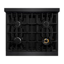 ZLINE 30 in. 4.2 cu. ft. Select Gas Range with 4 Burner Cooktop and Convection Gas Oven in Black Stainless Steel (HGRB-30)