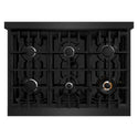 ZLINE 36 in. 5.2 cu. ft. Select Gas Range with 6 Burner Cooktop and Convection Gas Oven in Black Stainless Steel, Open Box-Great Condition