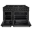 ZLINE 48 in. 6.7 cu. ft. Select Double Oven Gas Range with 8 Burner Cooktop in Black Stainless Steel, Open Box-Great Condition