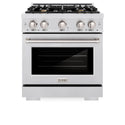 ZLINE 30 in. 4.2 cu. ft. Select Dual Fuel Range with Gas Cooktop and Electric Convection Oven in DuraSnow® Stainless Steel with 4 Brass Burners (HDRS-BR-30)