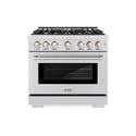 ZLINE 36 in. 5.2 cu. ft. Select Gas Range with 6 Burner Cooktop and Convection Gas Oven in DuraSnow® Stainless Steel (HGRS-36)