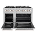 ZLINE 48 in. 6.7 cu. ft. Select Double Oven Gas Range with 8 Burner Cooktop in DuraSnow® Stainless Steel (HGRS-48)