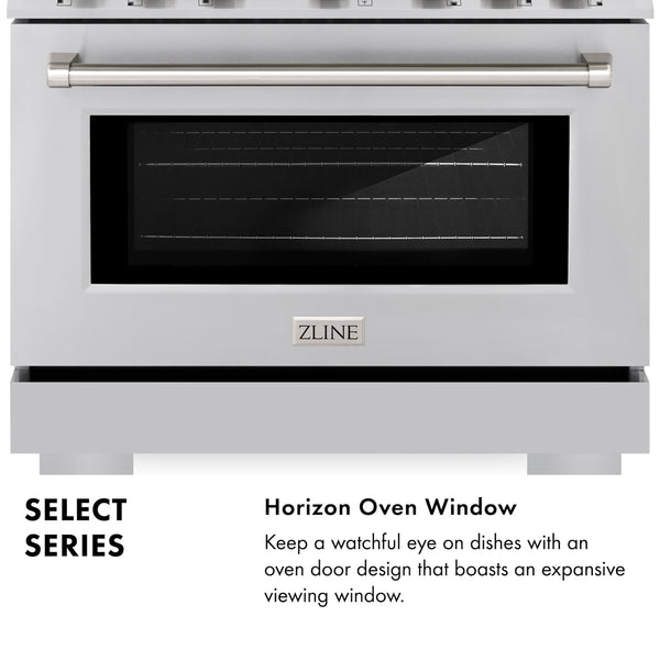 ZLINE 30 in. 4.2 cu. ft. Select Gas Range with 4 Burner Cooktop and Convection Gas Oven in Stainless Steel (HGR30)