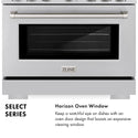 ZLINE 30 in. 4.2 cu. ft. Select Dual Fuel Range with 4 Burner Gas Cooktop and Electric Convection Oven in Stainless Steel (HDR30)