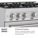 ZLINE 30 in. 4.2 cu. ft. Select Gas Range with 4 Burner Cooktop and Convection Gas Oven in Stainless Steel, Open Box-Great Condition