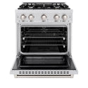 ZLINE 30 in. 4.2 cu. ft. Select Dual Fuel Range with 4 Burner Gas Cooktop and Electric Convection Oven in Satin Stainless Steel (HDRS-30)