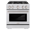 ZLINE 30 in. 4.2 cu. ft. Select Dual Fuel Range with 4 Burner Gas Cooktop and Electric Convection Oven in Satin Stainless Steel, Open Box-Great Condition