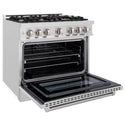 ZLINE 36 in. 5.2 cu. ft. Select Dual Fuel Range with 6 Burner Gas Cooktop and Electric Convection Oven in Satin Stainless Steel (HDRS-36)