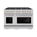 ZLINE 48 in. 6.7 cu. ft. Select Double Oven Dual Fuel Range with 8 Burner Gas Cooktop in Satin Stainless Steel, Open Box-Great Condition