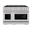ZLINE 48 in. 6.7 cu. ft. Select Double Oven Dual Fuel Range with 8 Burner Gas Cooktop in Satin Stainless Steel, Open Box-Great Condition