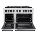 ZLINE Autograph Edition 48 in. 6.7 cu. ft. Select Double Oven Dual Fuel Range with 8 Burner Gas Cooktop in Satin Stainless Steel and Matte Black Accents, Open Box-Great Condition