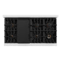 ZLINE Autograph Edition 48 in. 6.7 cu. ft. Select Double Oven Dual Fuel Range with 8 Burner Gas Cooktop in Satin Stainless Steel and Matte Black Accents, Open Box-Great Condition