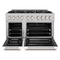 ZLINE 48 in. 6.7 cu. ft. Select Double Oven Dual Fuel Range with 8 Burner Gas Cooktop in Satin Stainless Steel with White Matte Doors, Open Box-Great Condition