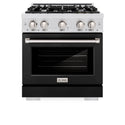 ZLINE 36 in. 5.2 cu. ft. Select Gas Range with 6 Burner Cooktop and Convection Gas Oven in Satin Stainless Steel with Black Matte Door (HGRS-BLM-36)