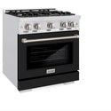 ZLINE 36 in. 5.2 cu. ft. Select Gas Range with 6 Burner Cooktop and Convection Gas Oven in Satin Stainless Steel with Black Matte Door (HGRS-BLM-36)