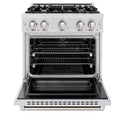 ZLINE 30 in. 4.2 cu. ft. Select Gas Range with Convection Gas Oven in Satin Stainless Steel with 4 Brass Burners, Open Box-Great Condition
