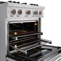 ZLINE 30 in. 4.2 cu. ft. Select Gas Range with Convection Gas Oven in Satin Stainless Steel with 4 Brass Burners (HGRS-BR-30)