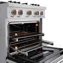 ZLINE 30 in. 4.2 cu. ft. Select Gas Range with Convection Gas Oven in Satin Stainless Steel with 4 Brass Burners, Open Box-Great Condition