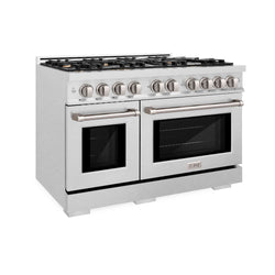 ZLINE 48 in. 6.7 cu. ft. Select Double Oven Gas Range in Satin Stainless Steel with 8 Brass Burners, Open Box-Great Condition