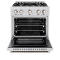 ZLINE 30 in. 4.2 cu. ft. Select Gas Range with 4 Burner Cooktop and Convection Gas Oven in Satin Stainless Steel, Open Box-Great Condition