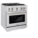 ZLINE 30 in. 4.2 cu. ft. Select Gas Range with 4 Burner Cooktop and Convection Gas Oven in Satin Stainless Steel, Open Box-Great Condition