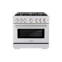 ZLINE 36 in. 5.2 cu. ft. Select Gas Range with 6 Burner Cooktop and Convection Gas Oven in Satin Stainless Steel, Open Box-Great Condition