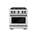 ZLINE Autograph Edition 30 in. 4.2 cu. ft. Select Gas Range with 4 Burner Cooktop and Convection Gas Oven in Satin Stainless Steel and Matte Black Accents, Open Box-Great Condition