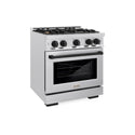 ZLINE Autograph Edition 30 in. 4.2 cu. ft. Select Gas Range with 4 Burner Cooktop and Convection Gas Oven in Satin Stainless Steel and Matte Black Accents, Open Box-Great Condition