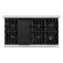 ZLINE 48 in. 6.7 cu. ft. Select Double Oven Dual Fuel Range with 8 Burner Gas Cooktop in Stainless Steel with Black Matte Doors, Open Box-Great Condition