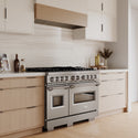 ZLINE 48 in. 6.7 cu. ft. Classic Double Oven Dual Fuel Range with 8 Burner Gas Cooktop in Stainless Steel, Open Box-Great Condition