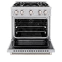 ZLINE 30 in. 4.2 cu. ft. Select Dual Fuel Range with 4 Burner Gas Cooktop and Electric Convection Oven in Stainless Steel, Open Box-Great Condition