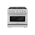 ZLINE 36 in. 5.2 cu. ft. Select Dual Fuel Range with 6 Burner Gas Cooktop and Electric Convection Oven in Stainless Steel (HDR36)