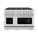 ZLINE 48 in. 6.7 cu. ft. Select Double Oven Dual Fuel Range with 8 Burner Gas Cooktop in Stainless Steel, Open Box-Great Condition