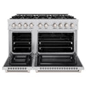 ZLINE 48 in. 6.7 cu. ft. Select Double Oven Dual Fuel Range with 8 Burner Gas Cooktop in DuraSnow® Stainless Steel (HDRS-48)